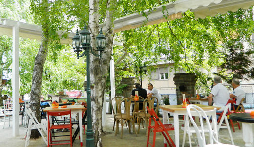 シラカバの木の下でカフェ “Bar Bajloni”