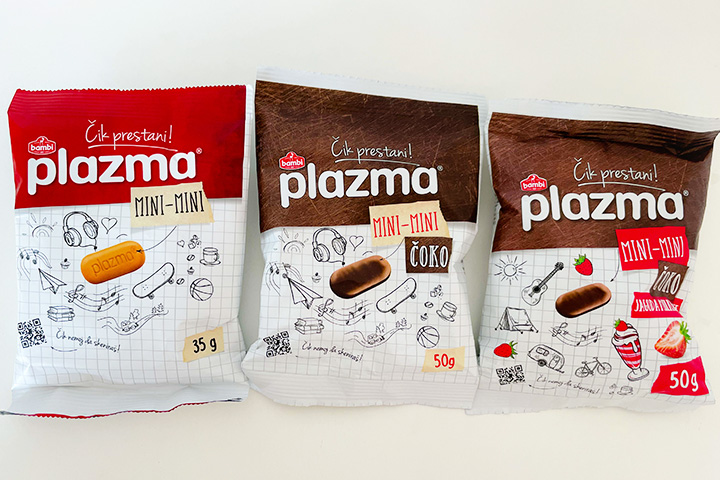 セルビアのお菓子メーカー、プラズマのミニビスケット3種類